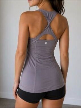 lululemon athletica Mauve Gray Racerback Keyhole Tank